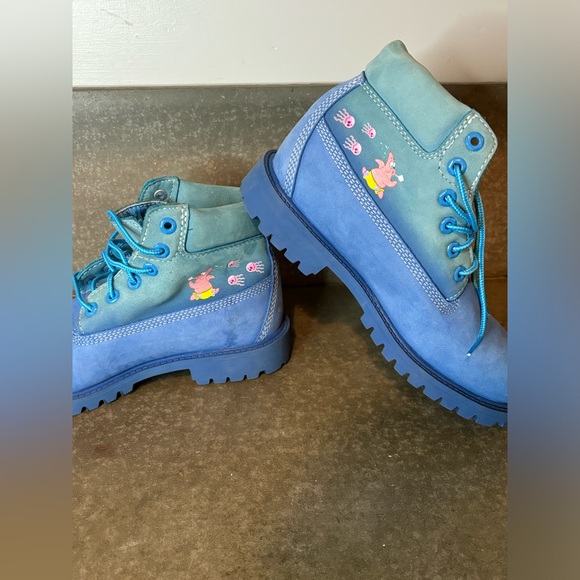 Timberland X SpongeBob SquarePants Nubuck Blue Leather Boots Boys 3 W 4.5 - Picture 13 of 13